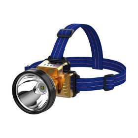 Rechargeable High Bright LED Headlamp with 3 Light Modes Support (Color: Gold & Blue)