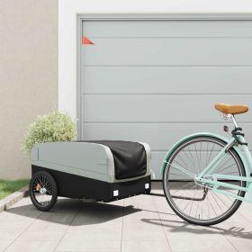 Bike Trailer Black and Gray 99.2 lb Iron (Color: Gray)