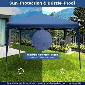 10 x 10 Feet Outdoor Pop-up Patio Canopy for  Beach and Camp (Color: Blue)